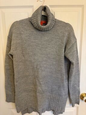 Joe Fresh Light Gray Ribbed Turtleneck Sweater